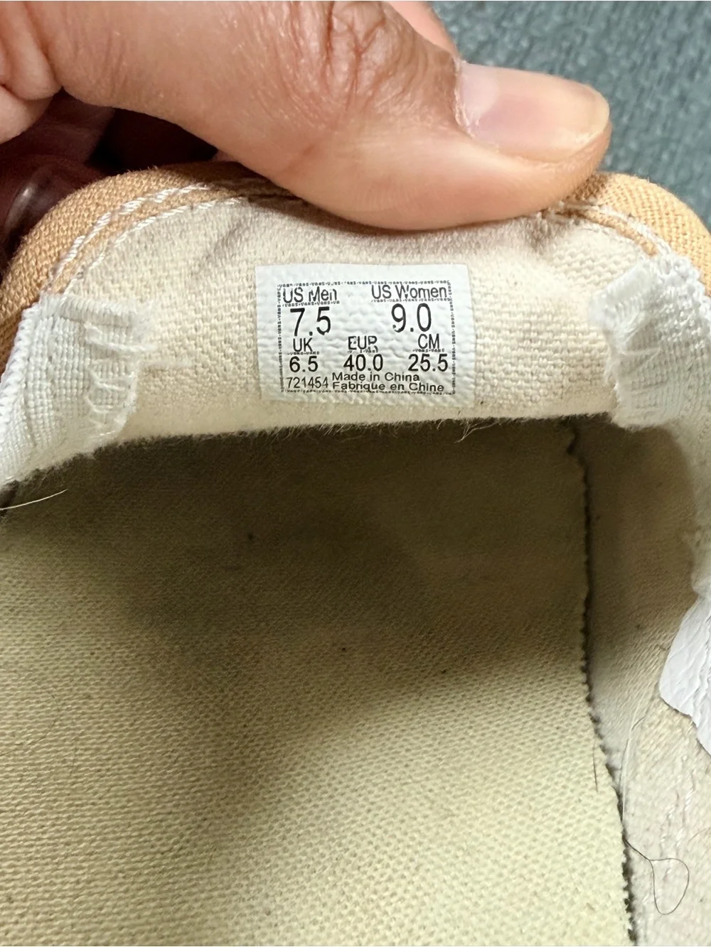 Slip-On Checkerboard Canvas Shoes in Cream